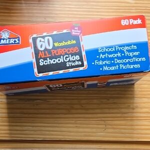 All Purpose School Glue Sticks - 60 Pack, Red and Blue